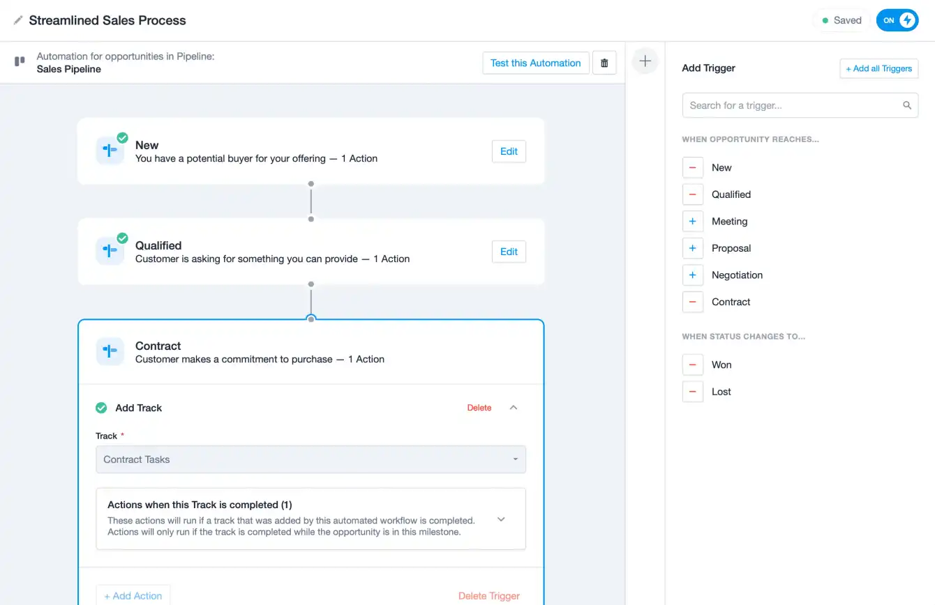 Visual overview of the Workflow Automation interface in Capsule